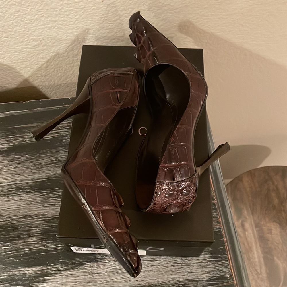 TOM FORD GUCCI CROC 🐊 hornback pump NWB 7.5 or 7 - Picture 6 of 16